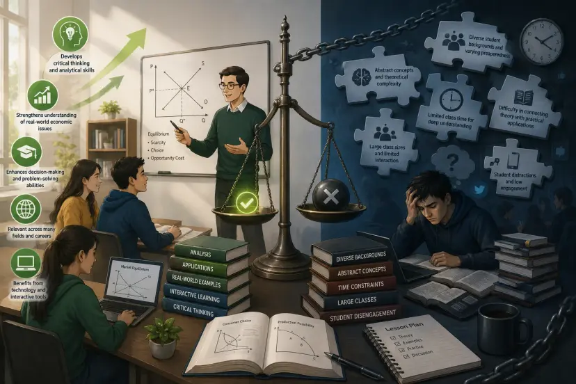 Advantages and challenges of teaching microeconomics courses in higher education in english